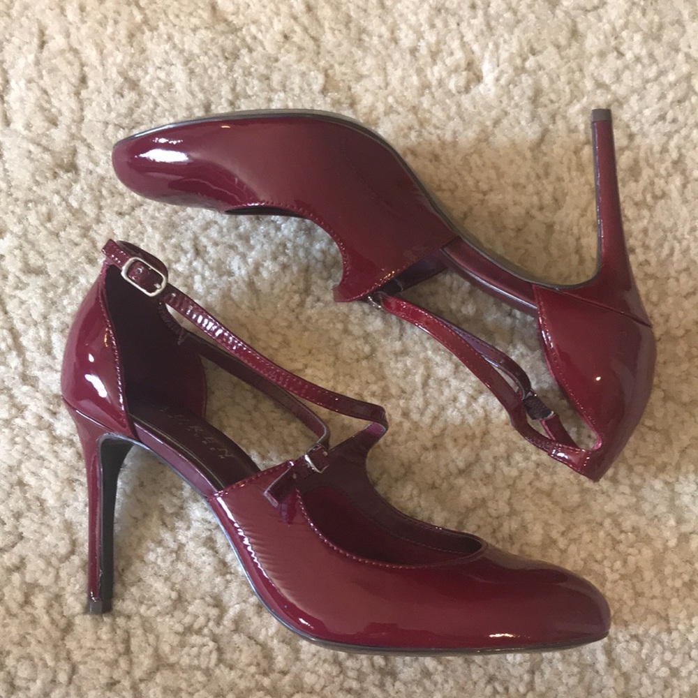 Burgundy Patent-Leather Pumps - Picture 4 of 6